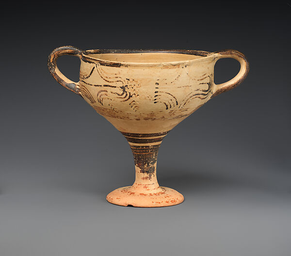 Terracotta kylix (stemmed cup), Terracotta, Mycenaean