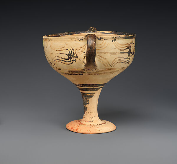 Terracotta kylix (stemmed cup), Terracotta, Mycenaean