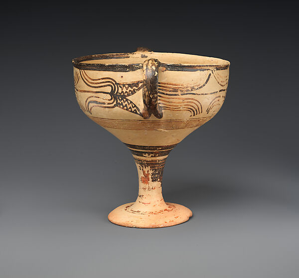 Terracotta kylix (stemmed cup), Terracotta, Mycenaean