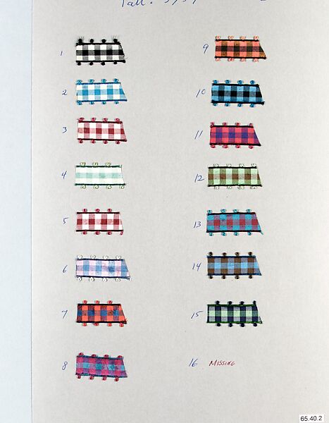 Sheet of ribbon samples, Silk, Swiss