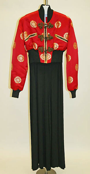 Ensemble, Byron Lars (American, born 1965), a) silk, synthetic, metal
b) synthetic
c, d) leather, wood, American