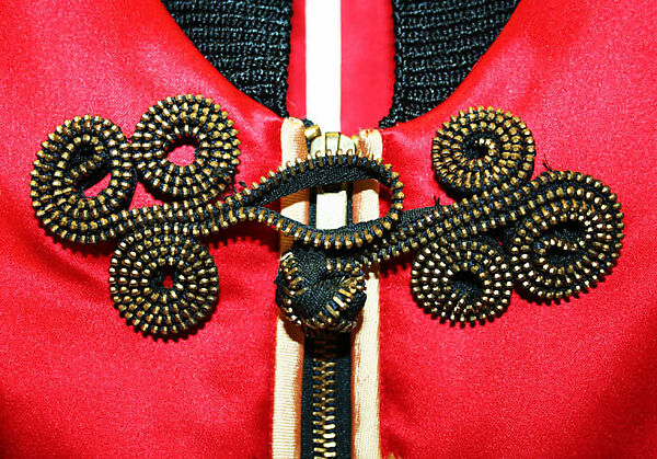 Ensemble, Byron Lars (American, born 1965), a) silk, synthetic, metal
b) synthetic
c, d) leather, wood, American