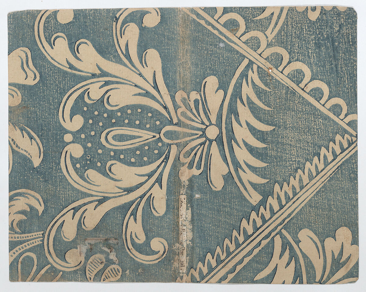 Book cover with rinceau and floral patterns, Anonymous  , 18th century, Relief print (wood or metal) 