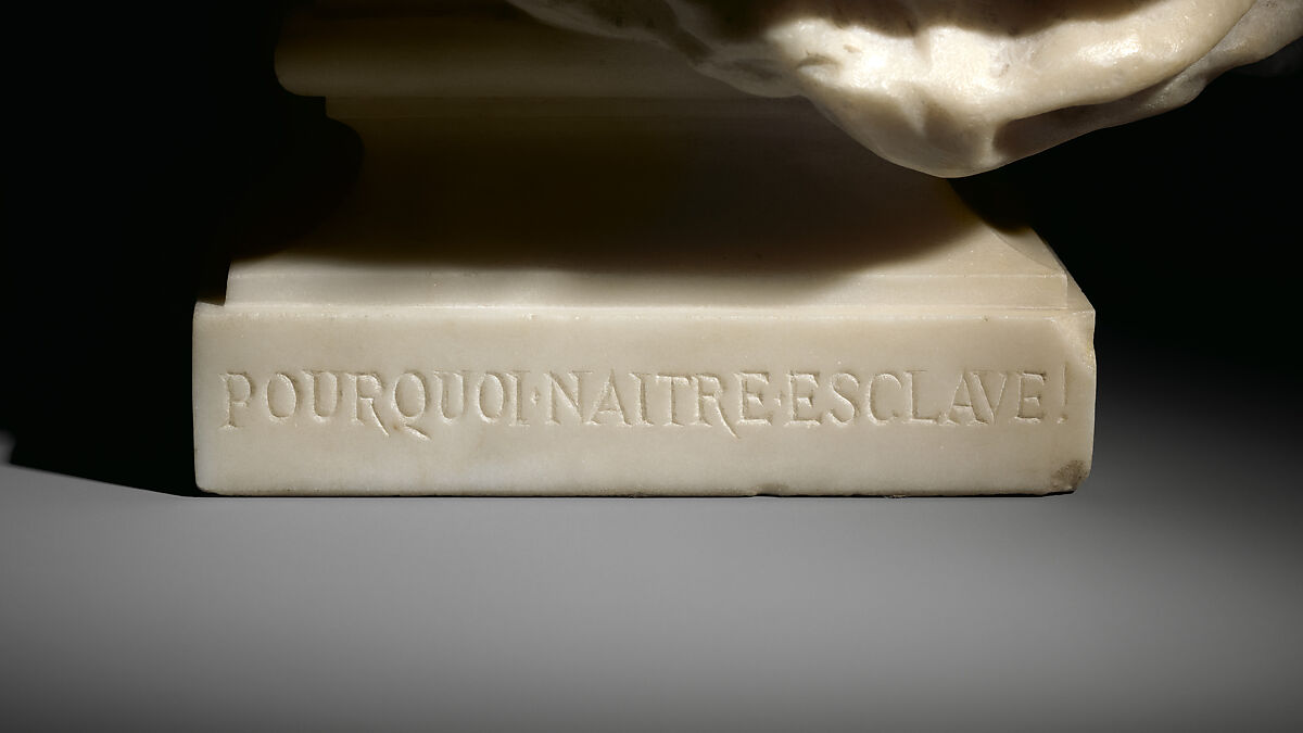 Why Born Enslaved!, Jean-Baptiste Carpeaux (French, Valenciennes 1827–1875 Courbevoie), Marble, French