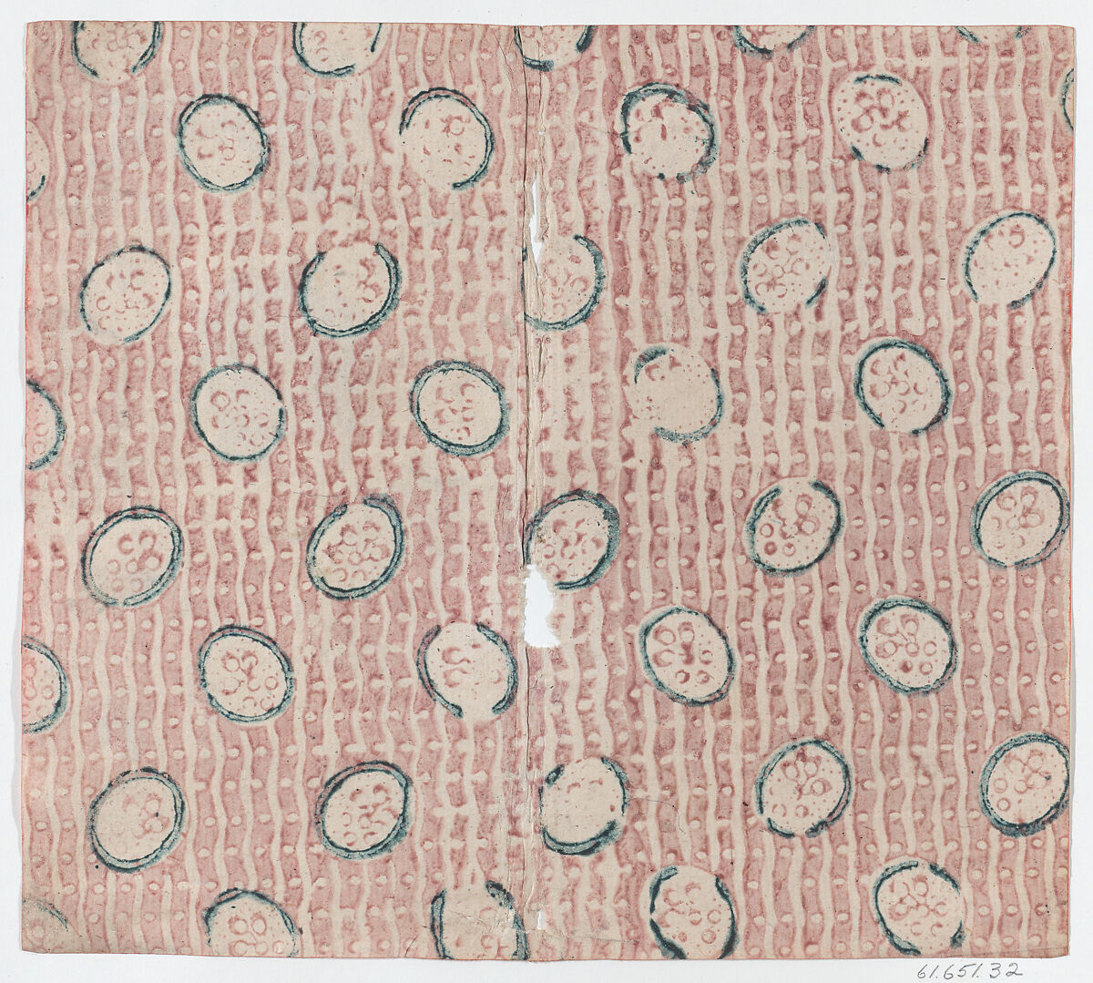 Sheet with curved line and oval pattern, Anonymous  , 18th century, Relief print (wood or metal) 