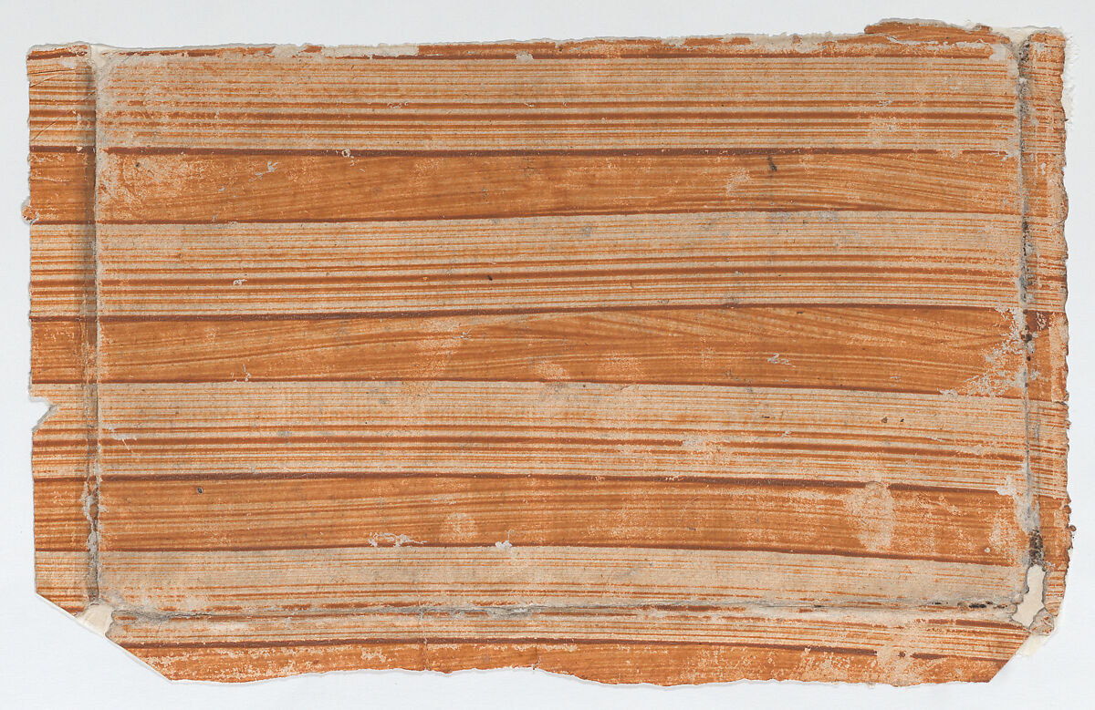 Orange striped paste paper, Anonymous  , 19th century, Relief print (wood or metal) 