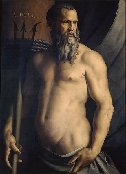 Allegorical Portrait of Andrea Doria, Bronzino (Agnolo di Cosimo di Mariano) (Italian, Monticelli 1503–1572 Florence), Oil on canvas, transferred from panel 