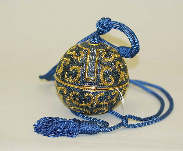 "Blue Aurum", Judith Leiber (American, born Hungary, Budapest 1921–2018 Springs, New York), metal, glass, leather, American