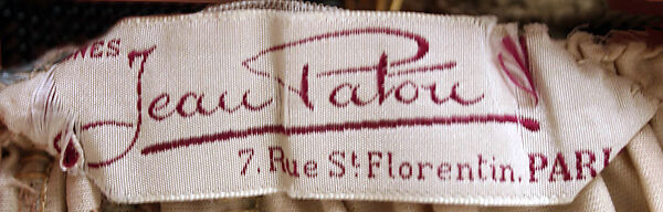 Evening dress, House of Patou (French, founded 1914), silk, French