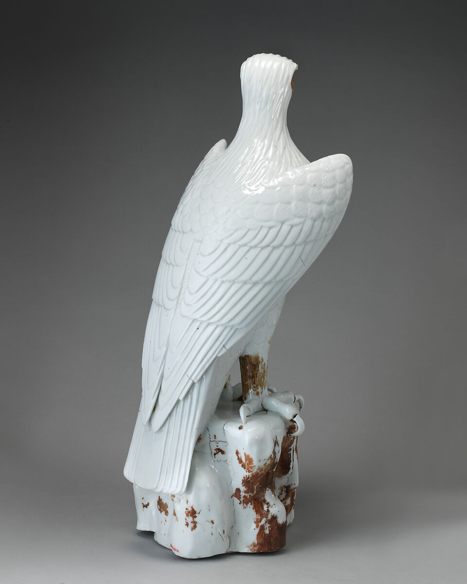 Eagle (one of a pair), Meissen Manufactory (German, 1710–present), Hard-paste porcelain with cold-painted decoration, German, Meissen after Japanese model