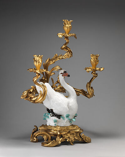 Swan candelabrum (one of a pair)