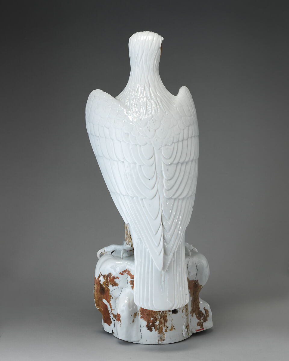 Eagle (one of a pair), Meissen Manufactory (German, 1710–present), Hard-paste porcelain with cold-painted decoration, German, Meissen after a Japanese model
