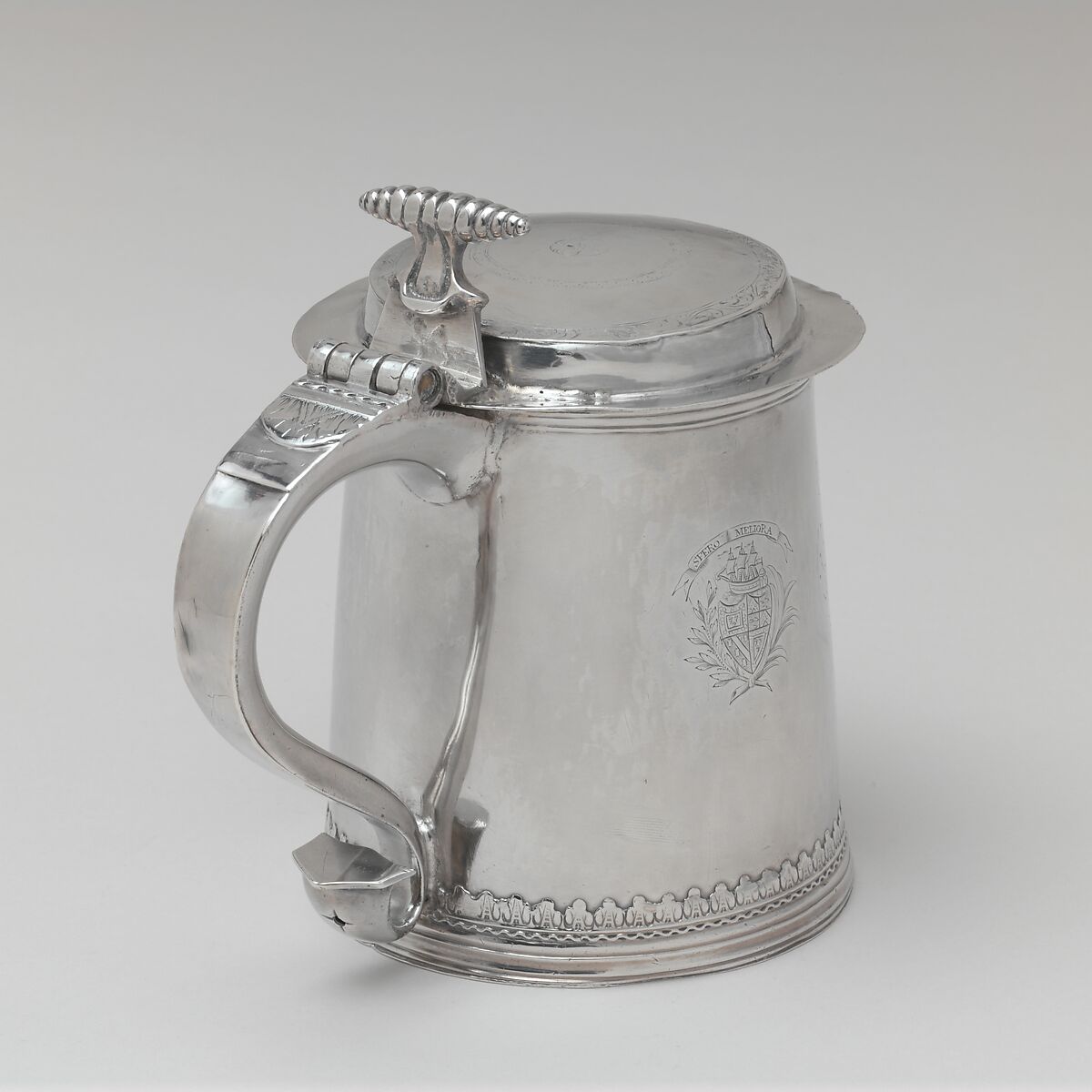 Tankard, Benjamin Wynkoop (baptized 1675–1751), Silver, American 