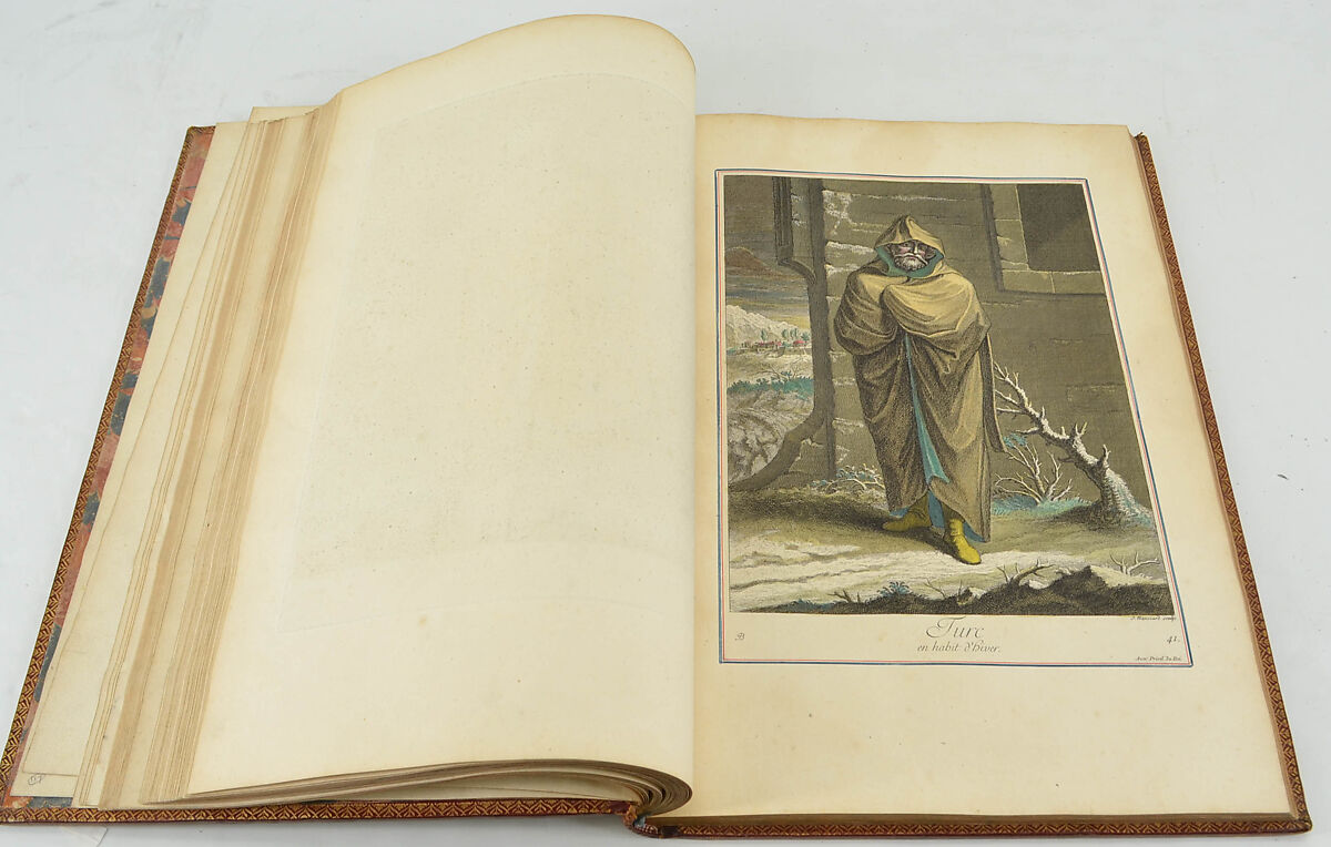 Explication des cent estampes qui représentent différentes nations du Levant avec de nouvelles estampes de cérémonies Turques qui ont aussi leurs explications, Le Hay (French), Paper: engraved and hand colored; bound in red morocco leather, French