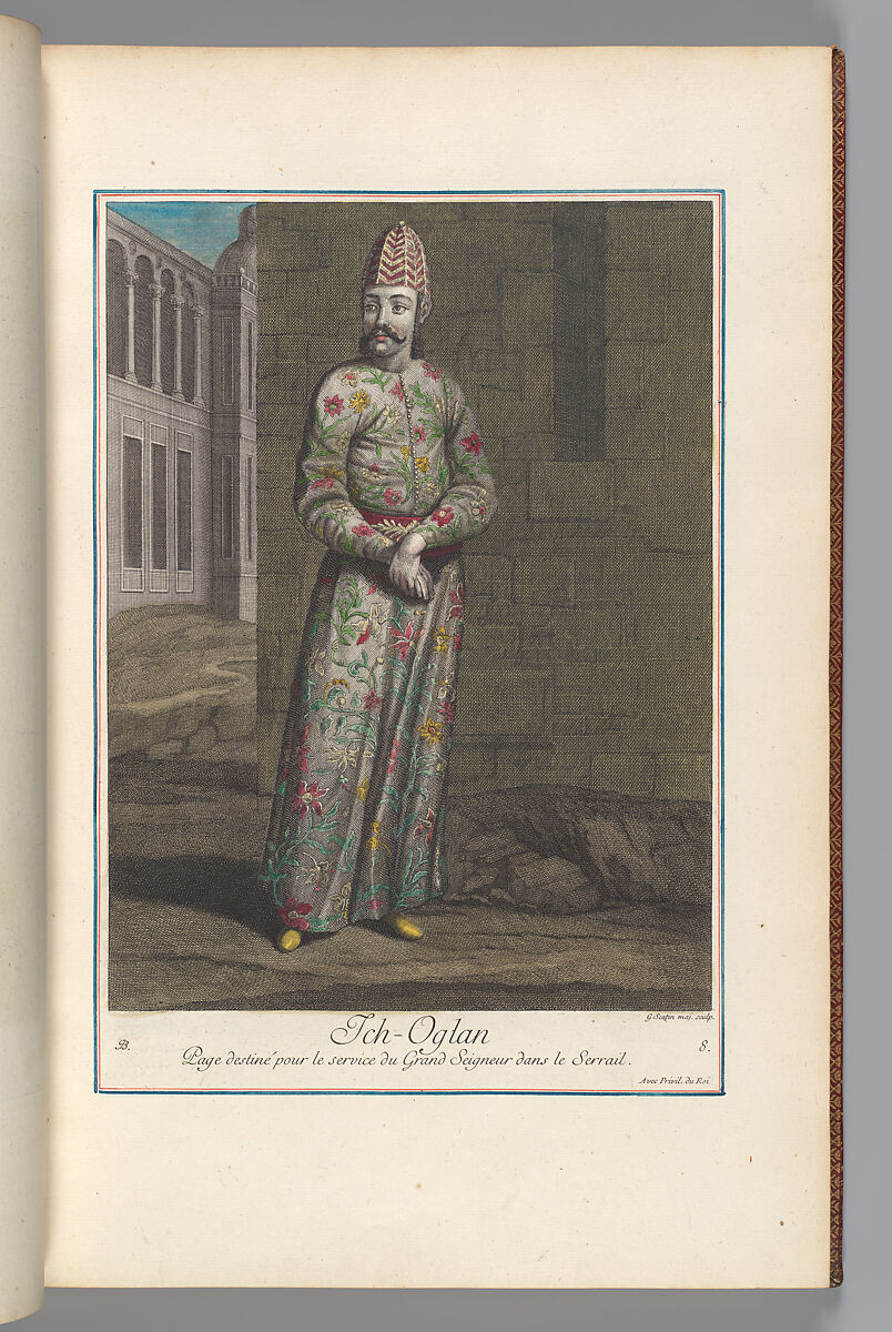 Explication des cent estampes qui représentent différentes nations du Levant avec de nouvelles estampes de cérémonies Turques qui ont aussi leurs explications, Le Hay (French), Paper: engraved and hand colored; bound in red morocco leather, French