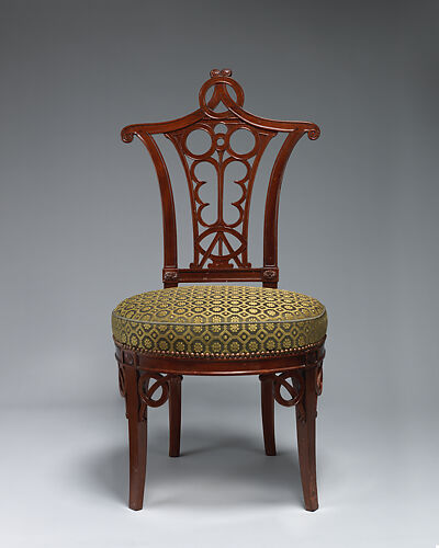 Openwork side chair (one of a pair)