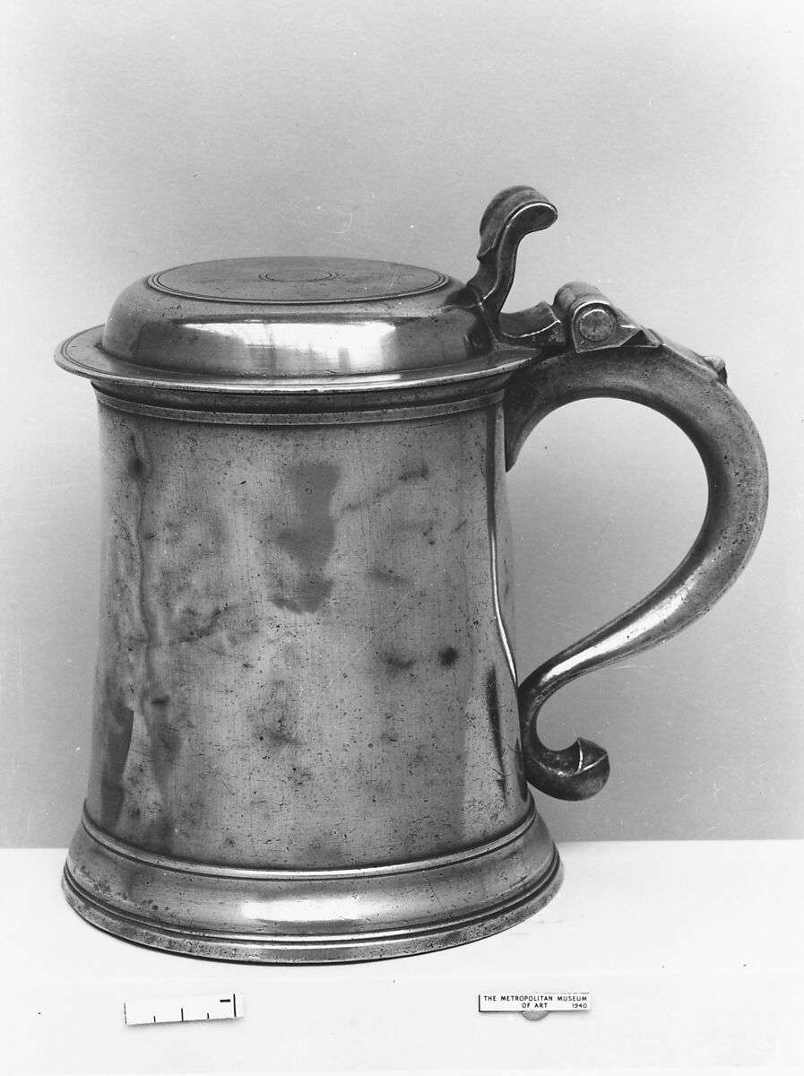 Tankard, Peter Young (1749–1813), Pewter, American 