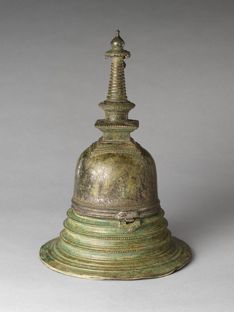 Reliquary in the form of a Stupa, Silvered copper alloy, Sri Lanka (central plateau)