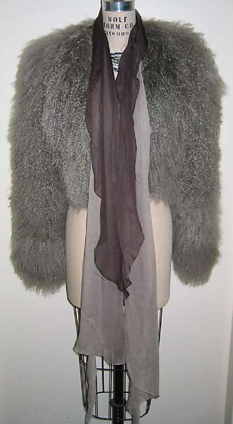 Ensemble, Giorgio di Sant'Angelo (American, born Italy, 1933–1989), a) fur, wool
b,c) fur, synthetic
d) silk, American