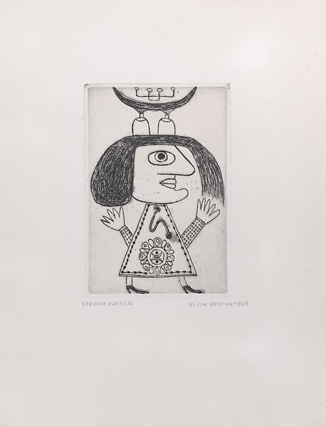 Untitled, from "Le Char triomphal de l'Antimoine", Victor Brauner (Romanian, Piatra Neamt 1903–1966 Paris), Etching and aquatint 