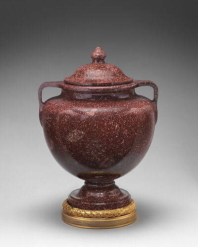 Spherical body urn with cover (one of a pair)