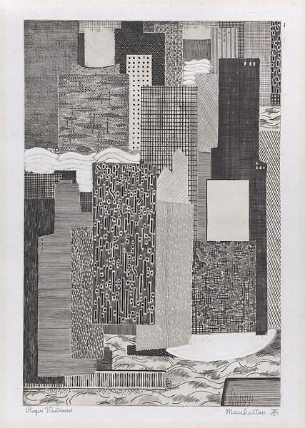 Manhattan, Roger Vieillard (French, 1907–1989), Engraving 