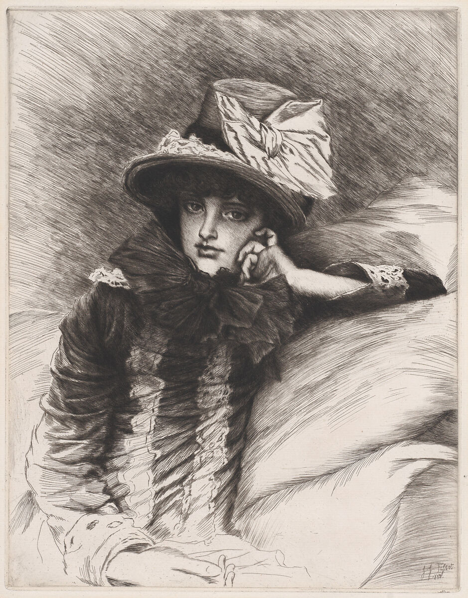 Berthe, James Tissot (French, Nantes 1836–1902 Chenecey-Buillon), Etching and drypoint; published state 