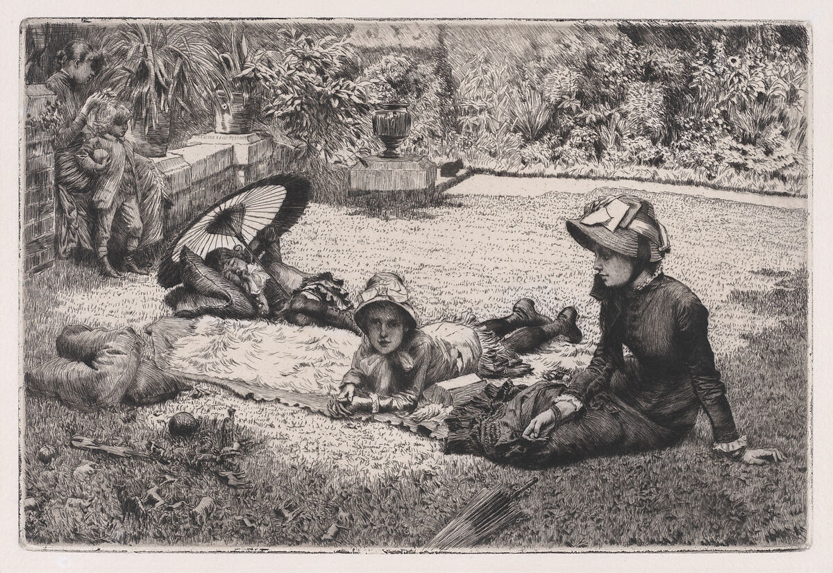 In Full Sunlight, James Tissot (French, Nantes 1836–1902 Chenecey-Buillon), Etching and drypoint; published state 