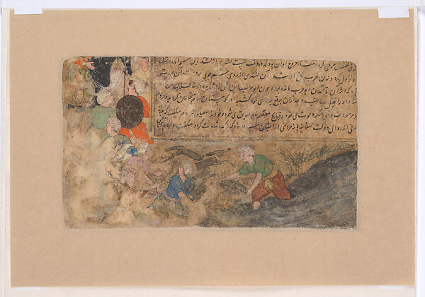 Bad News at Court, Folio from a Tarikh-i Alfi (History of a Thousand Years), Opaque color and gold on paper