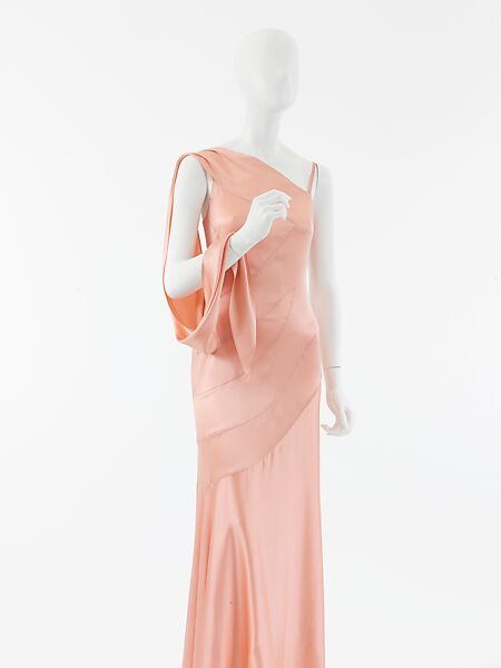 Chanel evening dress 1932, shown front and with capelet. Culture: French  Medium: silk