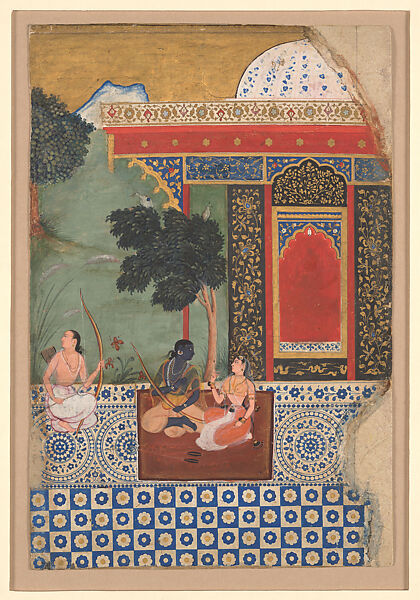 Rama's Forest Dwelling in Panchavati, Folio from a Ramayana, Opaque color and gold on paper