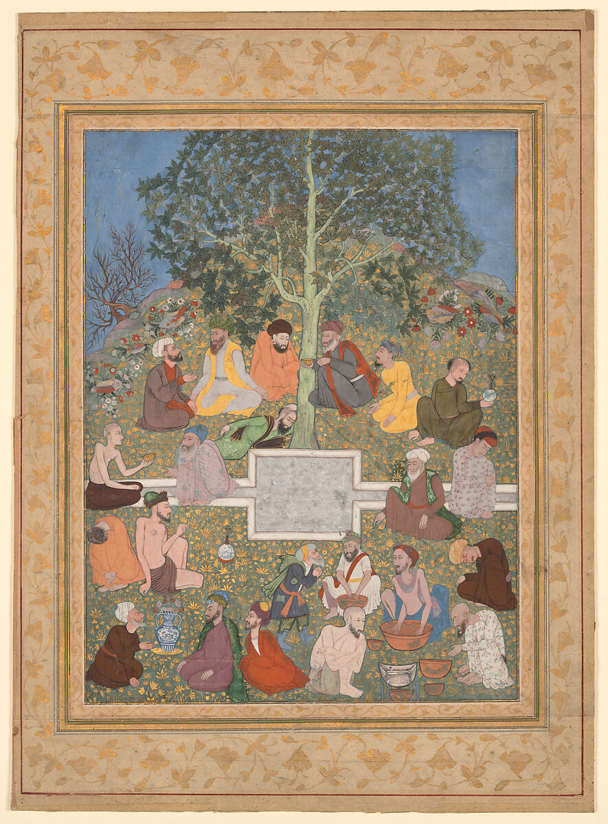 A Gathering of Dervishes, Opaque color and gold on paper