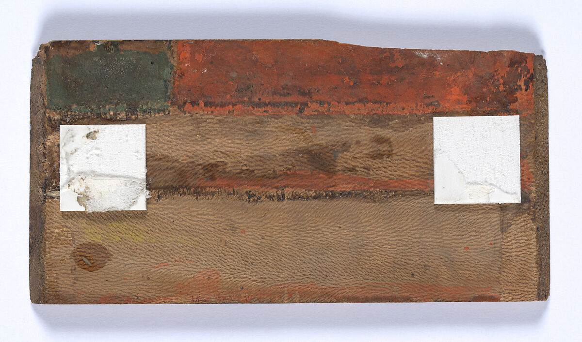 Two Panels with Flower Designs, Wood; painted and lacquered