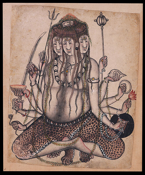 Harihara Sadashiva, Opaque watercolor and ink on paper, India, Himachal Pradesh, Mandi