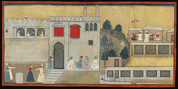 A Wife Seeks Justice or Mercy, Opaque watercolor on paper, India, Himachal Pradesh, Guler style