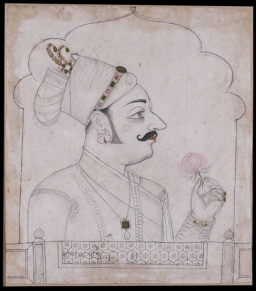 Maharaja Raj Singh of Junia, Attributed to Chand, Opaque watercolor and ink on paper, India, Rajasthan, Junia 