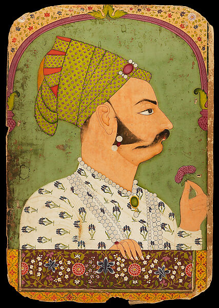 Maharaja Bakhat Singh, Opaque watercolor and gold on paper, India, Rajasthan, Marwar, Nagaur 