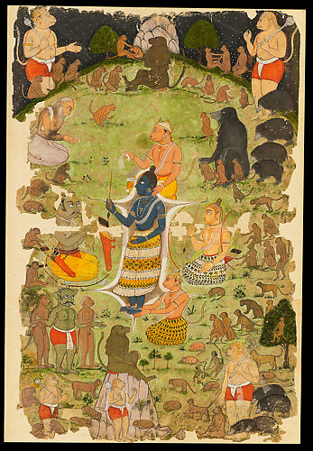 Vibhishana in the Camp of Rama, folio from a Ramayana series