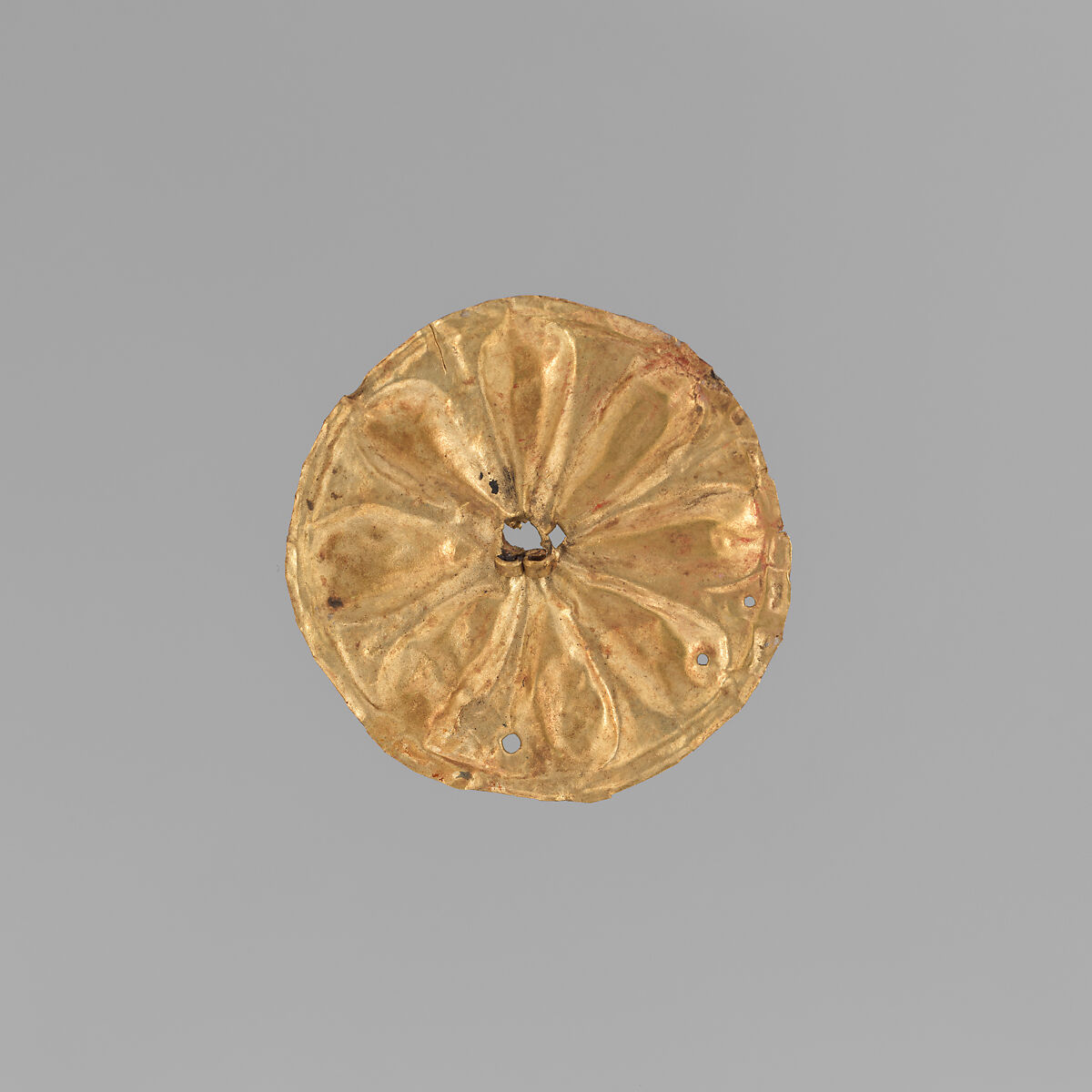 Gold roundel with stamped designs, Gold, Cypriot