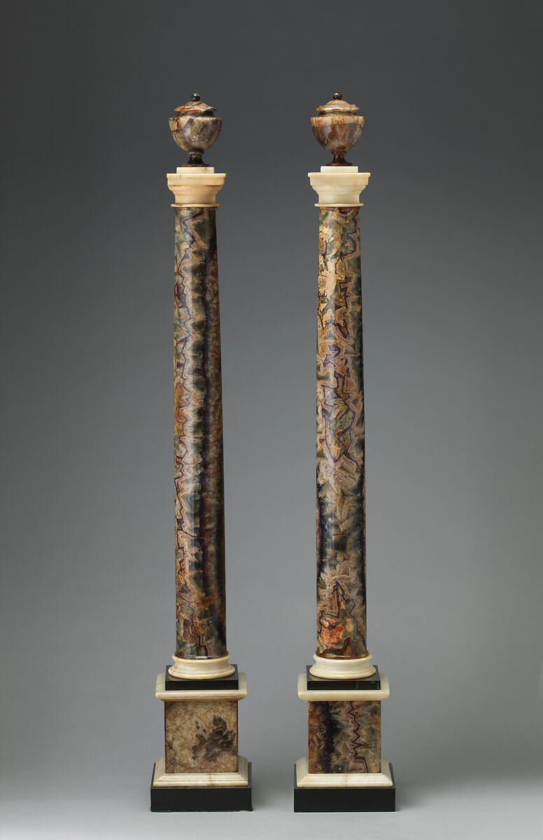 Column, Derbyshire spar "Blue John", marble, British