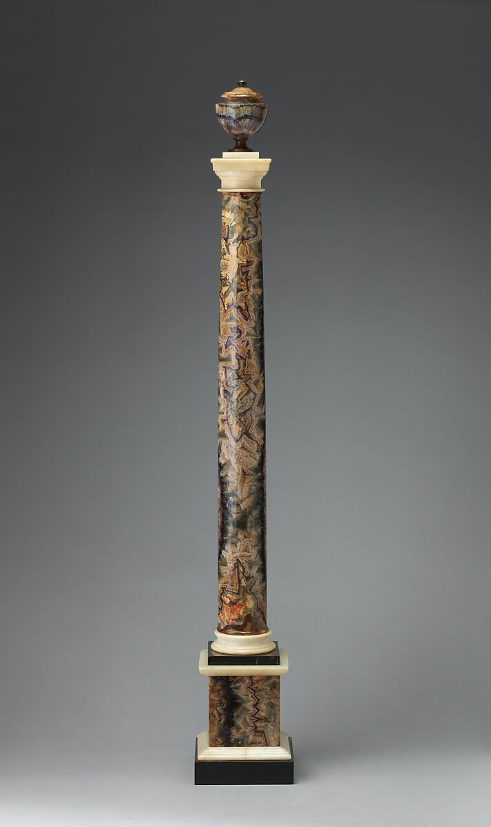 Column (one of a pair), Derbyshire spar "Blue John", marble, British 