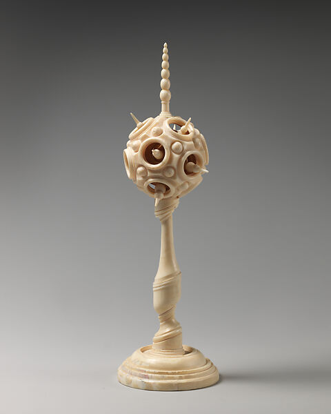 Concatenated spiked spheres on a pole, Ivory, German 