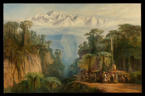 Mount Kanchenjunga from Darjeeling, Edward Lear (British, London 1812–1888 San Remo), Oil on canvas 