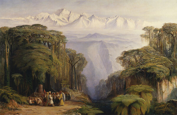 Mount Kanchenjunga from Darjeeling, Edward Lear (British, London 1812–1888 San Remo), Oil on canvas
