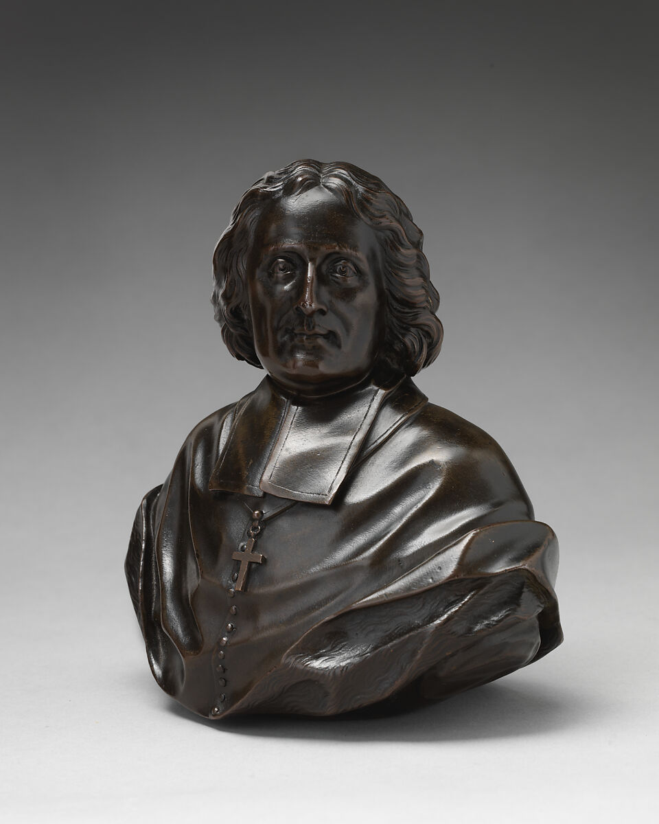 Jacques Benigne Bossuet, Bishop of Meaux, Jean-Claude-François-Joseph Rosset (French, Sainte-Claude, Jura 1706–1786 Sainte-Claude, Jura), Bronze on green marble socle, French