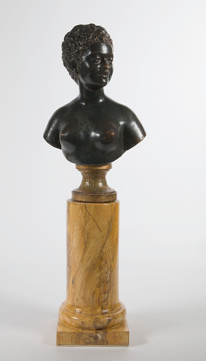 Bust of a Woman, After a model by Jean Antoine Houdon (French, Versailles 1741–1828 Paris), Terracotta and paint, French