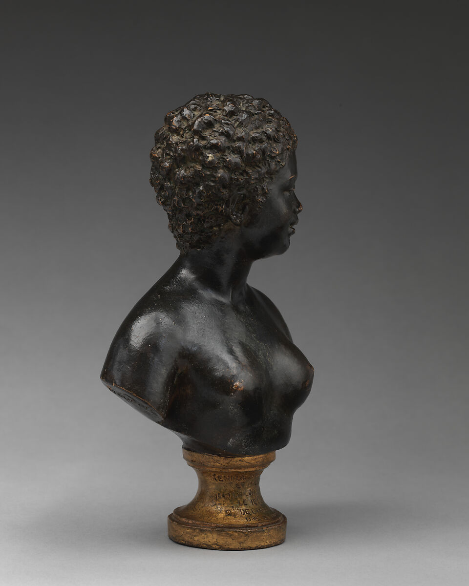 Bust of a Woman, After a model by Jean Antoine Houdon (French, Versailles 1741–1828 Paris), Terracotta and paint, French