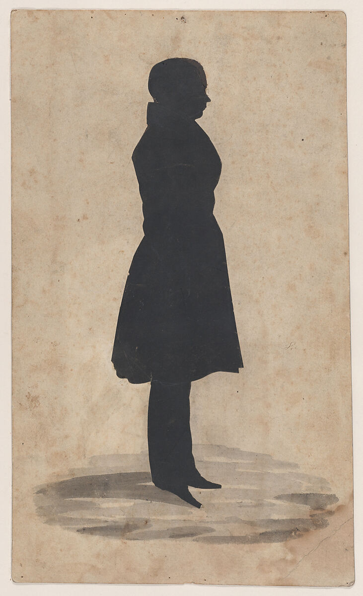 Silhouette of John Quincy Adams, William Henry Brown (American, Charleston, South Carolina 1808–1883 Charleston, South Carolina), Cut paper with gray wash 