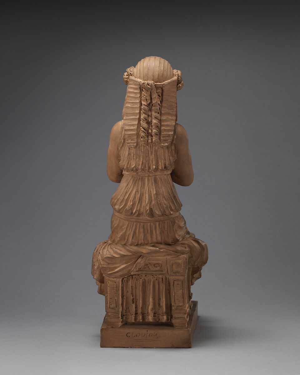Egyptian Goddess, Clodion (Claude Michel) (French, Nancy 1738–1814 Paris), Painted terracotta, French