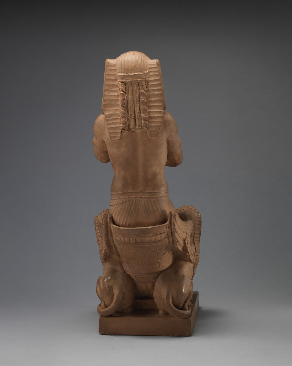 Egyptian God, Clodion (Claude Michel) (French, Nancy 1738–1814 Paris), Painted terracotta, French